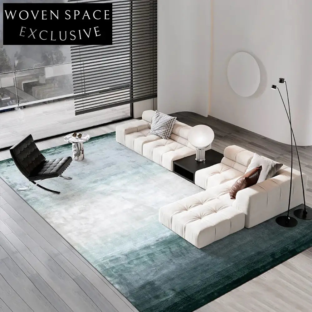 Luxury Hand-Tufted Tencel Silk Gradient Area Rug for Modern Bedroom Decor