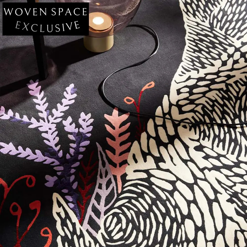 Luxury Hand-Tufted Wool Area Rug: American Retro French Floral Design for Living Room