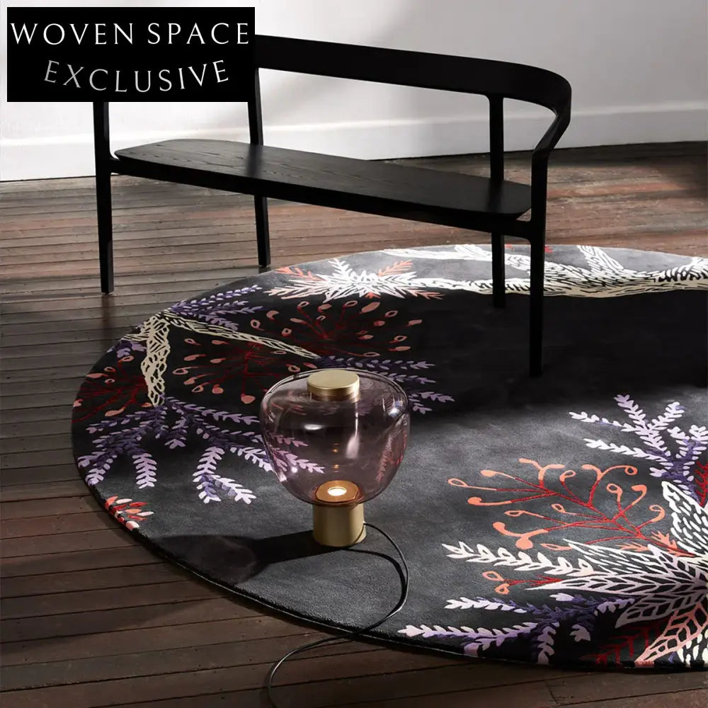 Luxury Hand-Tufted Wool Area Rug: American Retro French Floral Design for Living Room