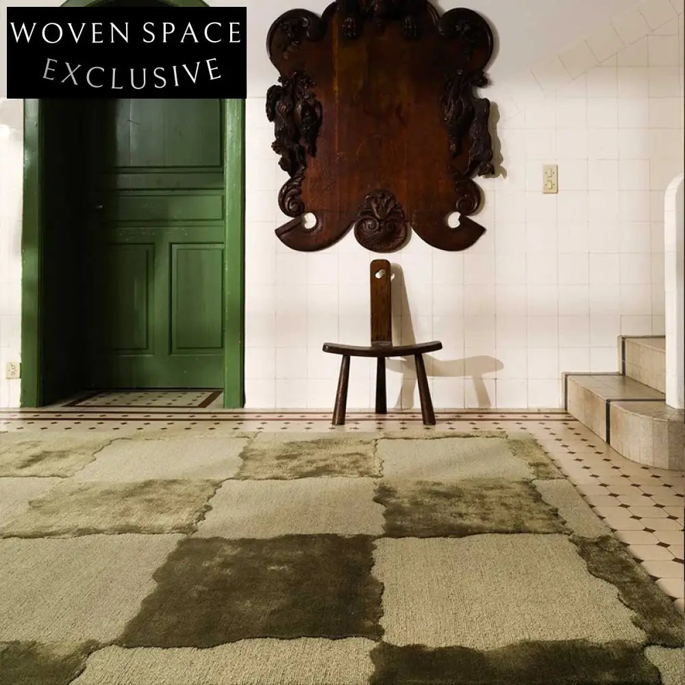 Luxury Hand-Tufted Wool Silk Geometric Pattern Area Rug for Modern Living Spaces