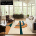 Luxury Handmade Wool Area Rug - Modern Geometric Pattern for Living Room