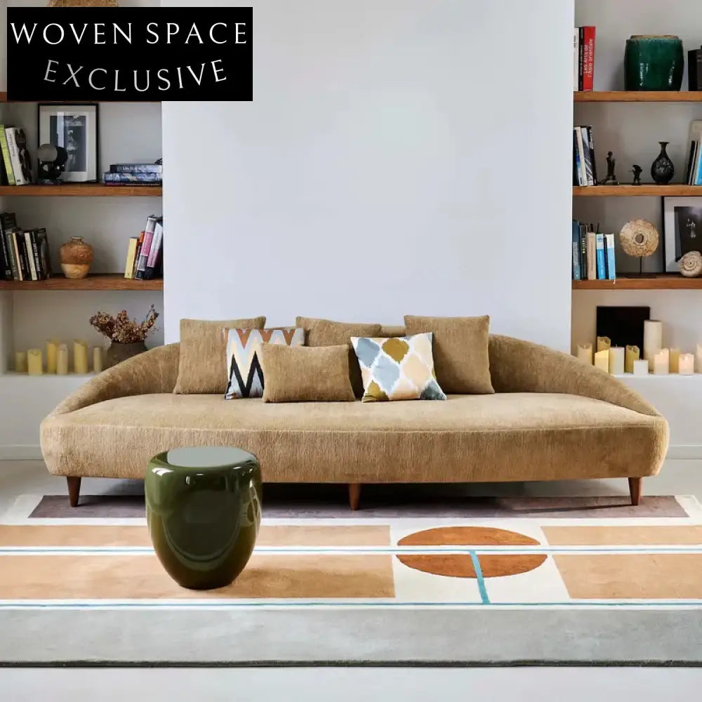 Luxury Handmade Wool Area Rug - Modern Geometric Pattern for Living Room