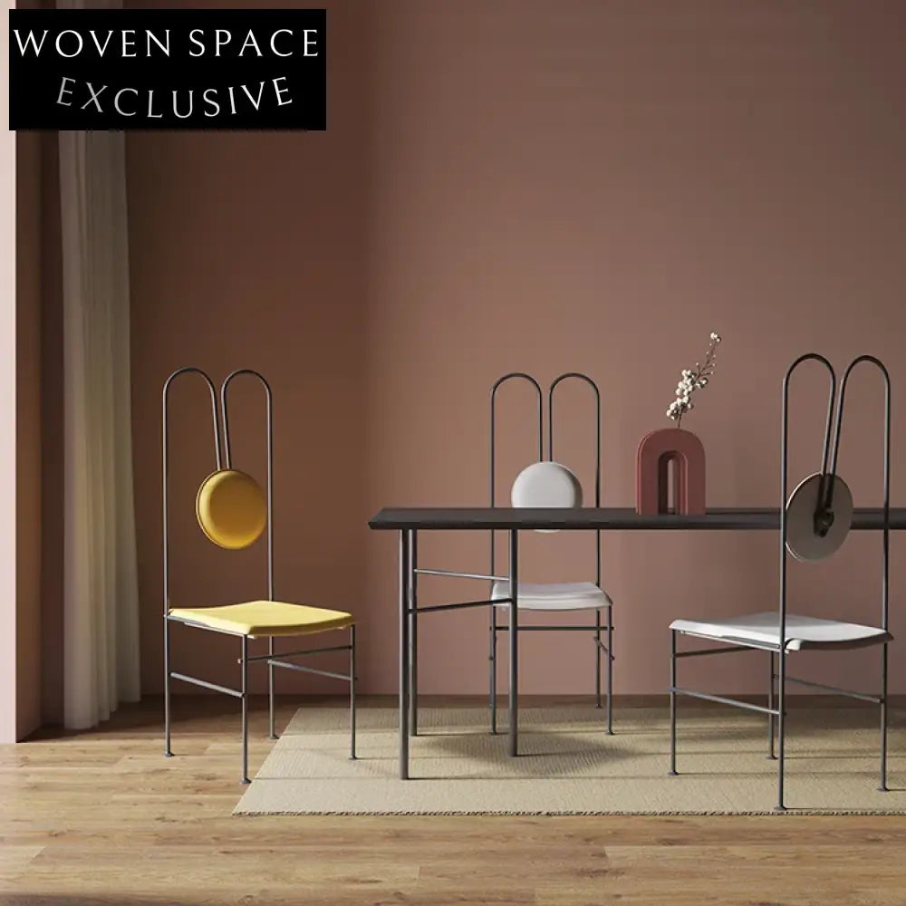 Luxury High-Back Velvet Dining Chair with Sleek Metal Frame