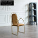 Luxury High-Back Velvet Dining Chair with Sleek Metal Frame