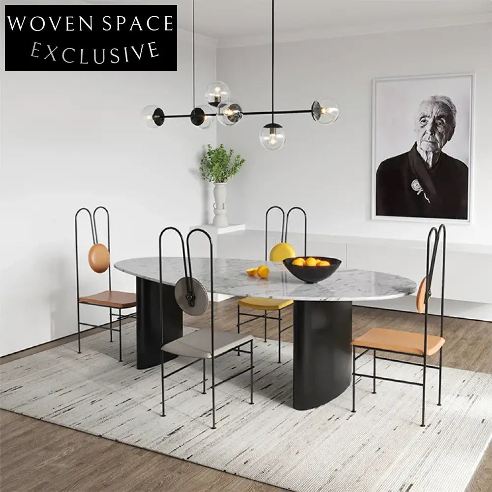 Luxury High-Back Velvet Dining Chair with Sleek Metal Frame