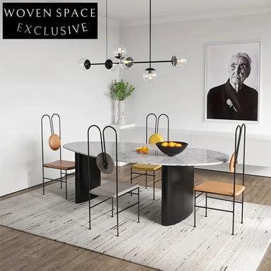 Luxury High-Back Velvet Dining Chair with Sleek Metal Frame