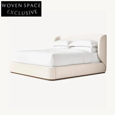 Luxury Hotel King Size Bed Frame, Tufted Velvet Fabric Soft Headboard