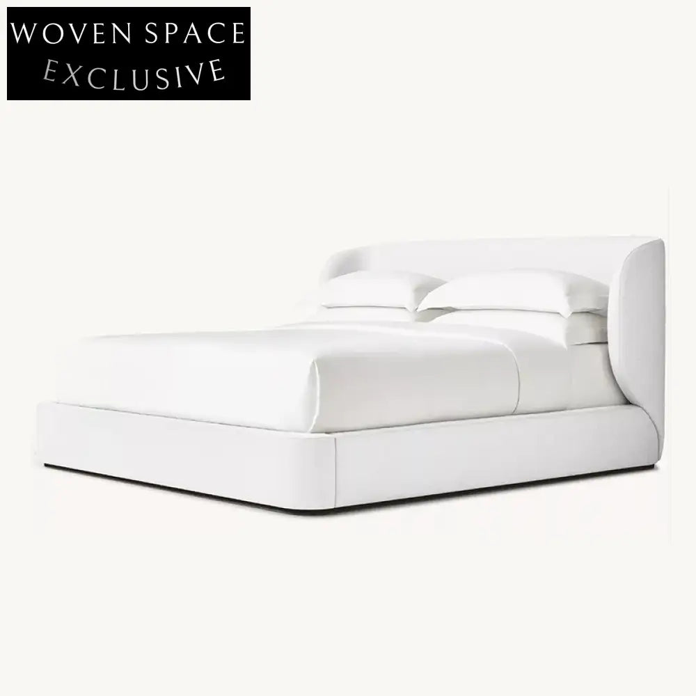 Luxury Hotel King Size Bed Frame, Tufted Velvet Fabric Soft Headboard