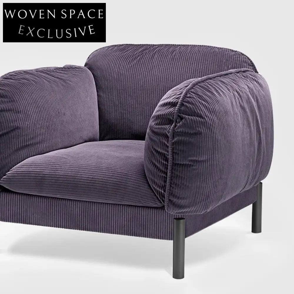 Luxury I-Shape Velvet Fabric Sofa Set with Elegant Metal Legs