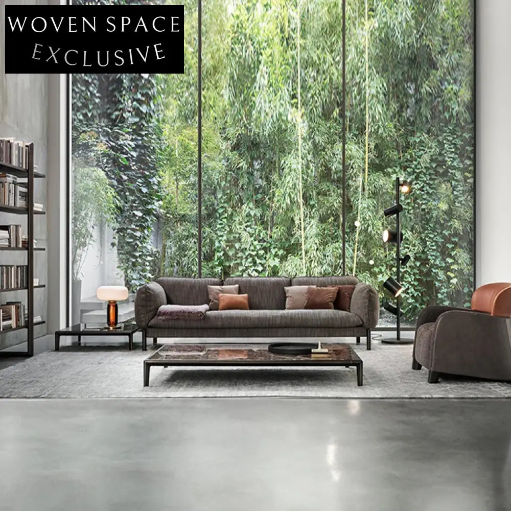Luxury I-Shape Velvet Fabric Sofa Set with Elegant Metal Legs