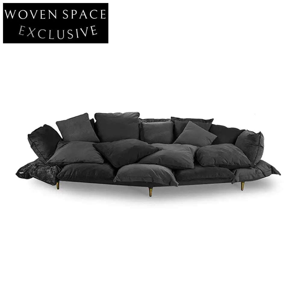 Luxury I-Shaped Fabric Sofa with Metal Legs, Modern Living Room Couch