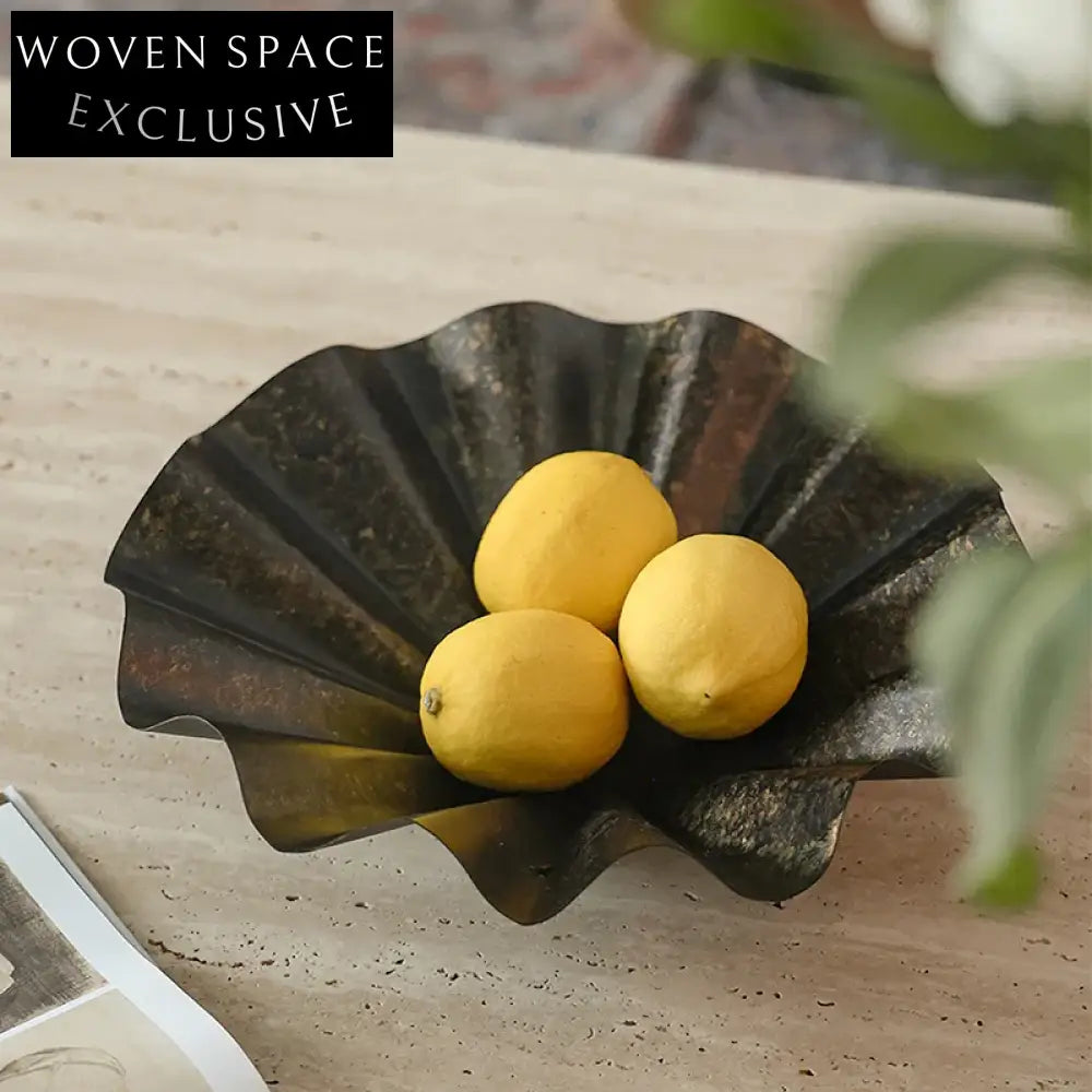 Luxury Irregular Brass Metal Decorative Coffee Table Fruit Tray Ornament