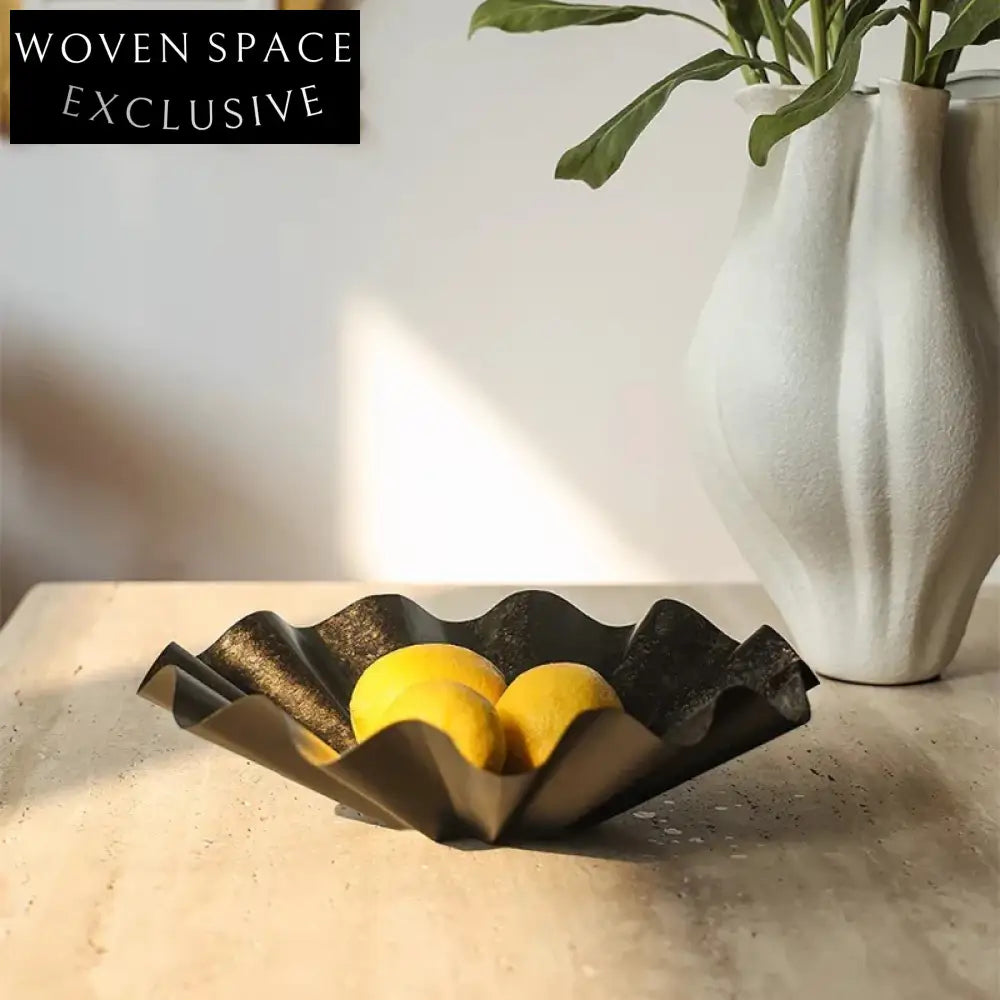 Luxury Irregular Brass Metal Decorative Coffee Table Fruit Tray Ornament