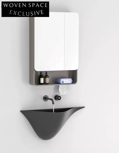 Luxury Irregular Matte Wall-Mounted Ceramic Washbasin - Modern Space-Saving Bathroom Sink