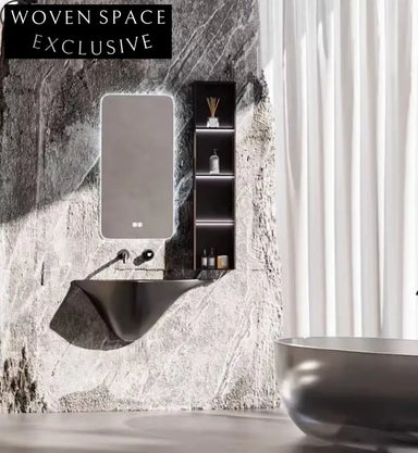 Luxury Irregular Matte Wall-Mounted Ceramic Washbasin - Modern Space-Saving Bathroom Sink