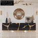 Luxury Italian Design Black & Gold Solid Wood Living Room Storage Cabinet