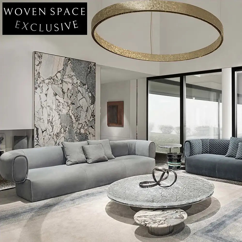 Luxury Italian Design Fabric 3-Seater Arm Sofa for Modern Living Rooms