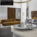 Luxury Italian Design Fabric 3-Seater Arm Sofa for Modern Living Rooms