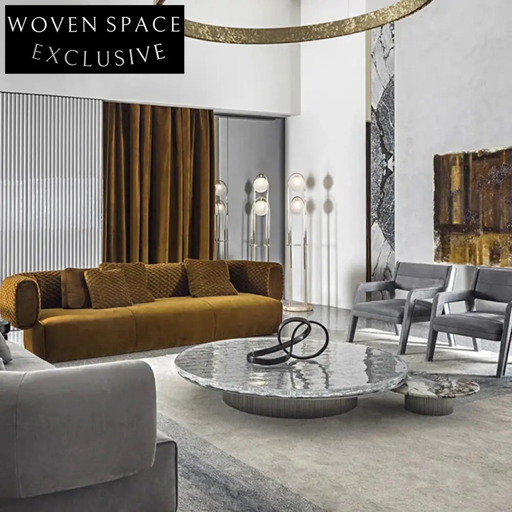 Luxury Italian Design Fabric 3-Seater Arm Sofa for Modern Living Rooms ...