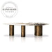 Luxury Italian Design Gold Metal and Marble Contemporary Dining Table