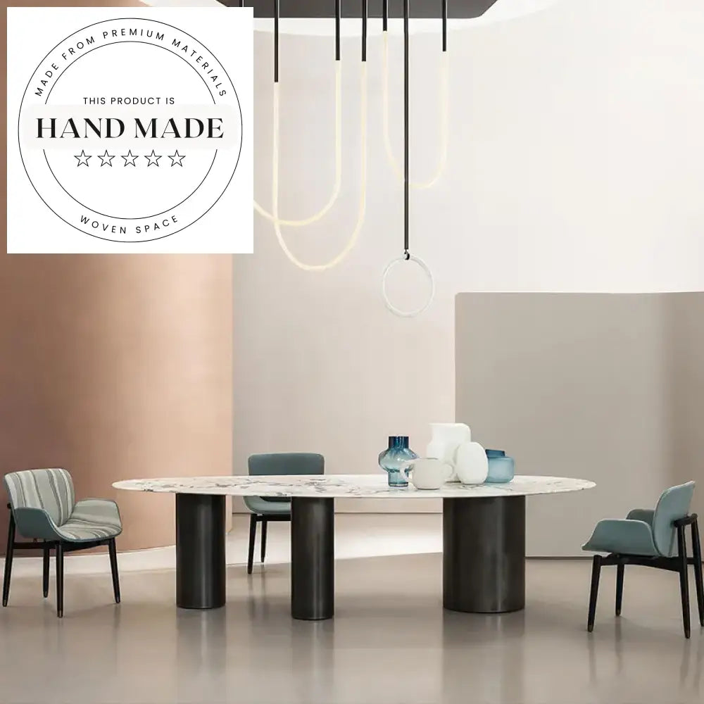 Luxury Italian Design Gold Metal and Marble Contemporary Dining Table
