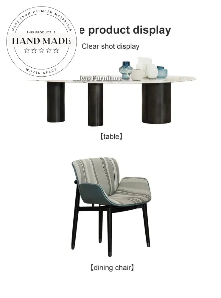 Luxury Italian Design Gold Metal and Marble Contemporary Dining Table