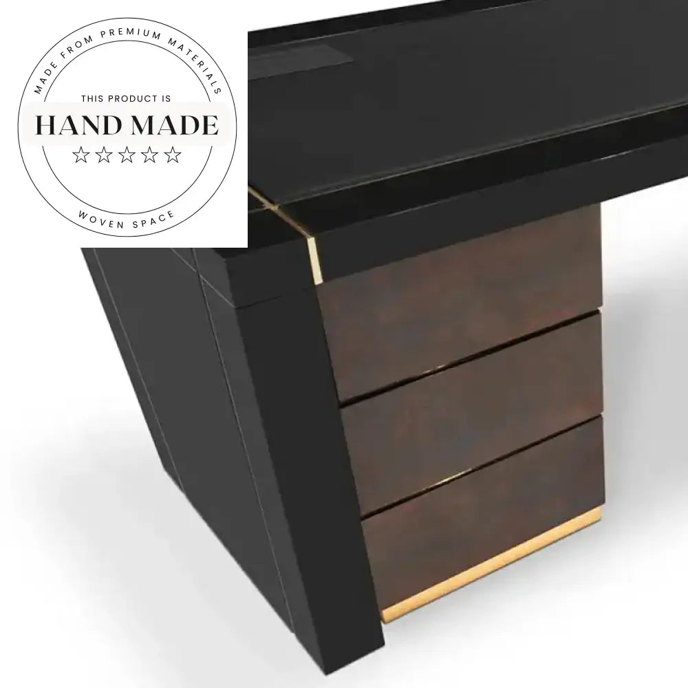 Luxury Italian Design Marble and Leather Executive Home Office Desk