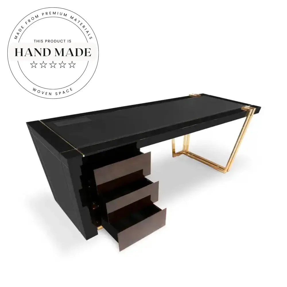 Luxury Italian Design Marble and Leather Executive Home Office Desk