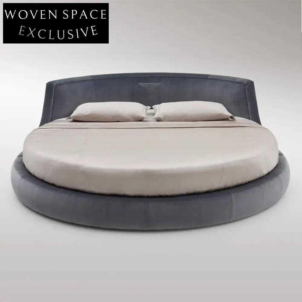 Luxury Italian Design Round King Size Soft Fabric Master Bedroom Bed