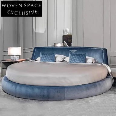Luxury Italian Design Round King Size Soft Fabric Master Bedroom Bed