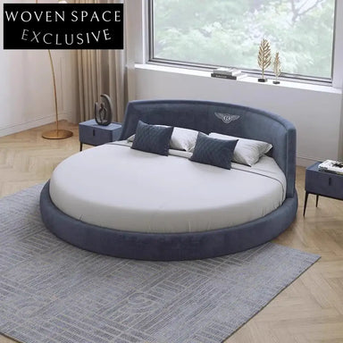 Luxury Italian Design Round King Size Soft Fabric Master Bedroom Bed