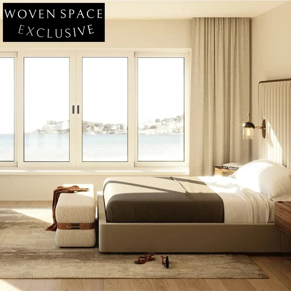 Luxury Italian Fabric Ottoman Stool Modern Lounge Chair Bed End Bench