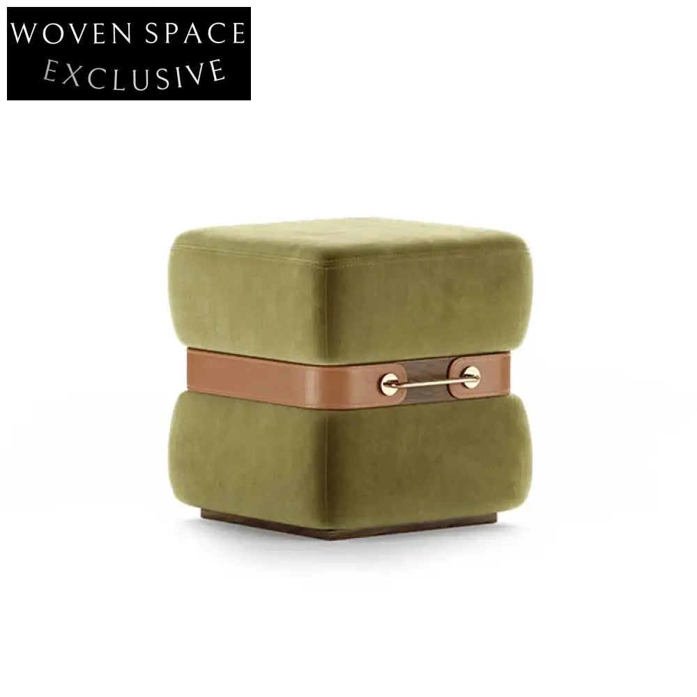 Luxury Italian Fabric Ottoman Stool Modern Lounge Chair Bed End Bench