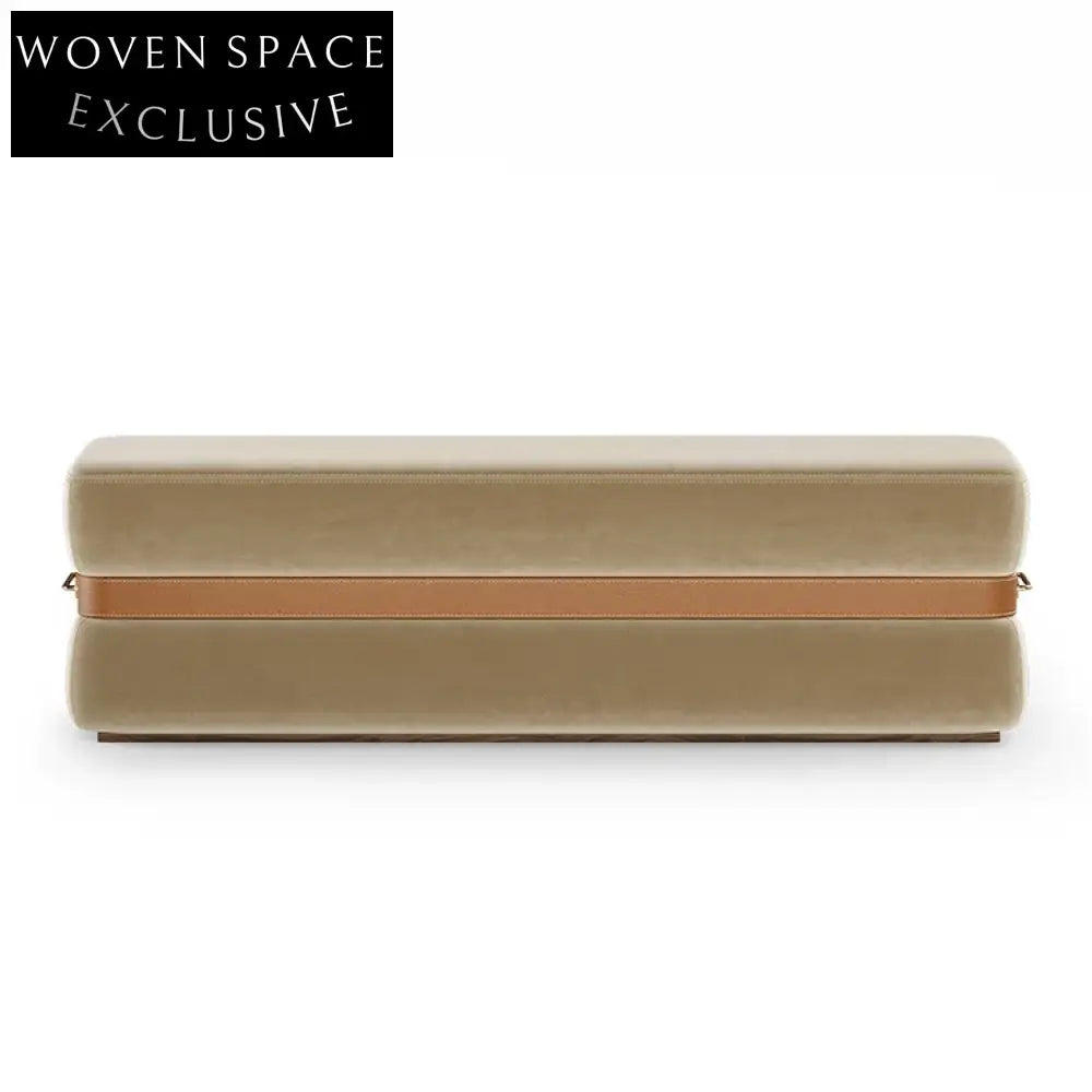 Luxury Italian Fabric Ottoman Stool Modern Lounge Chair Bed End Bench