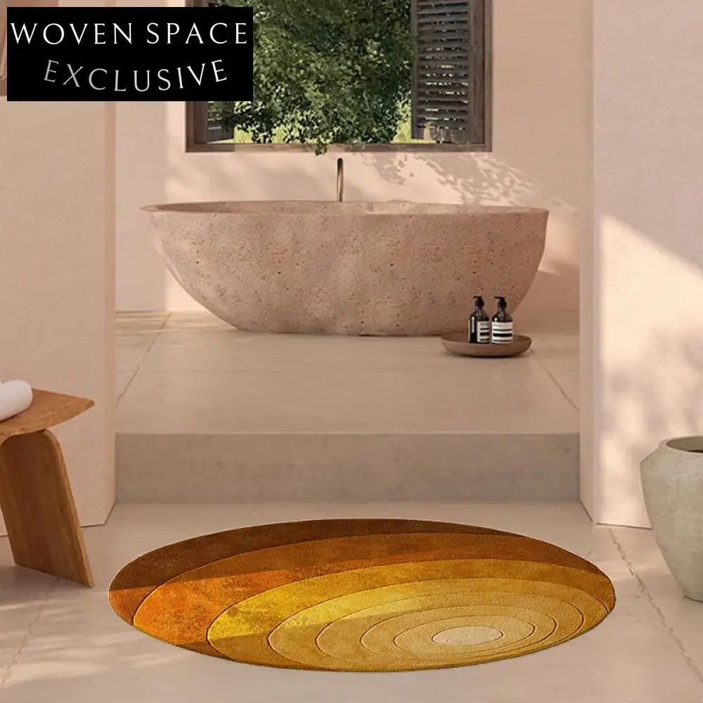 Luxury Italian Hand-made Gradient Oval Area Rug for Elegant Living Spaces