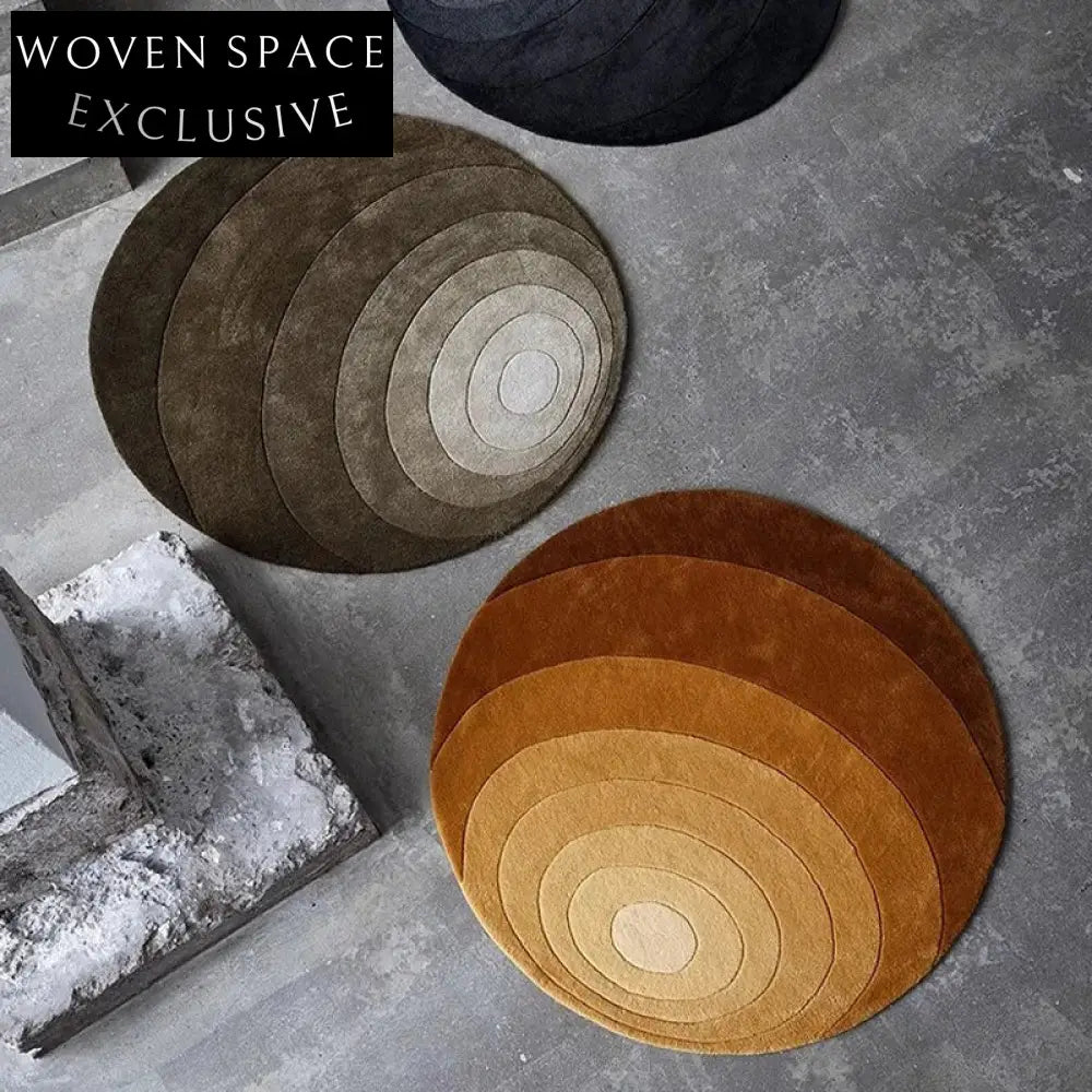 Luxury Italian Hand-made Gradient Oval Area Rug for Elegant Living Spaces