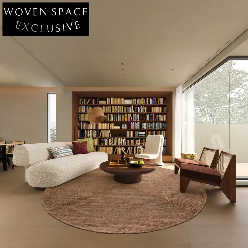 Luxury Italian Handmade Custom Round Carpet for Modern Living Room Bedroom