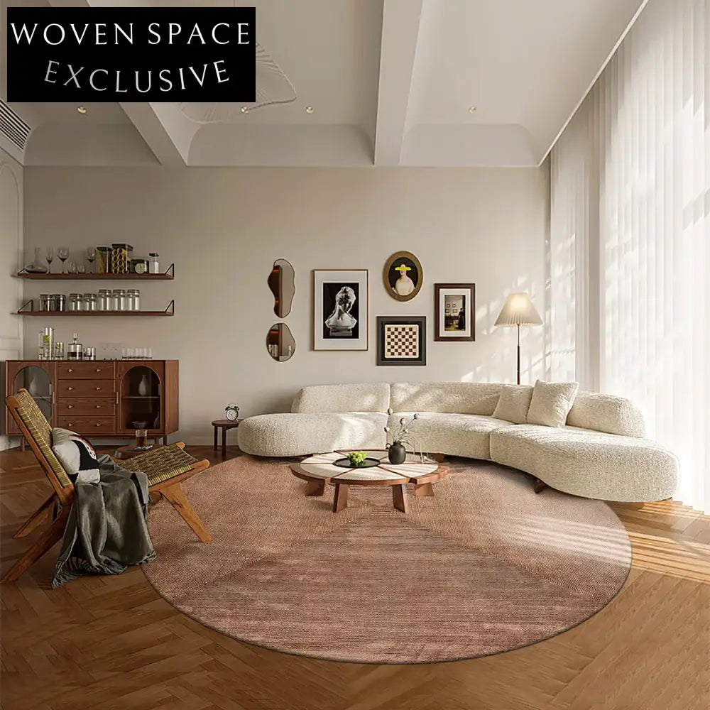Luxury Italian Handmade Custom Round Carpet for Modern Living Room Bedroom