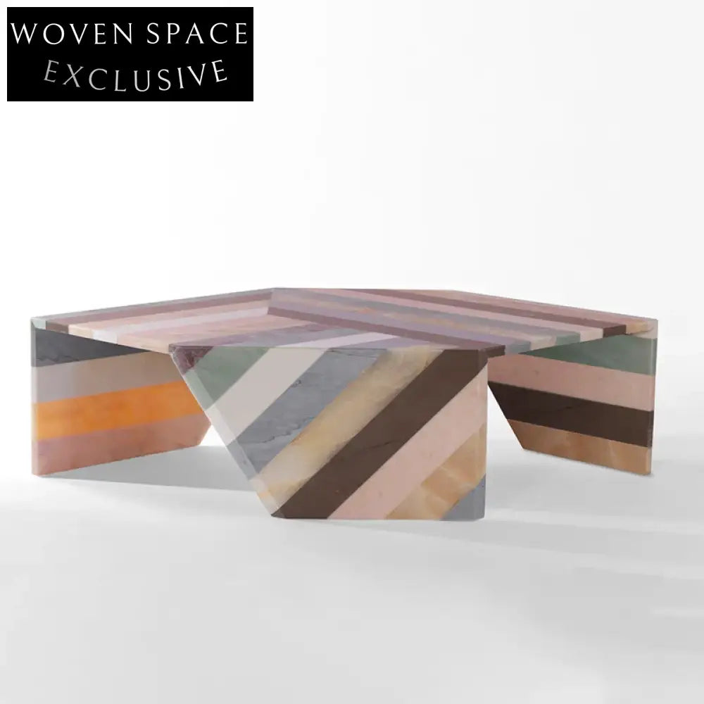 Luxury Italian Irregular Jazz White Marble Coffee Table Modern Living Room Centerpiece