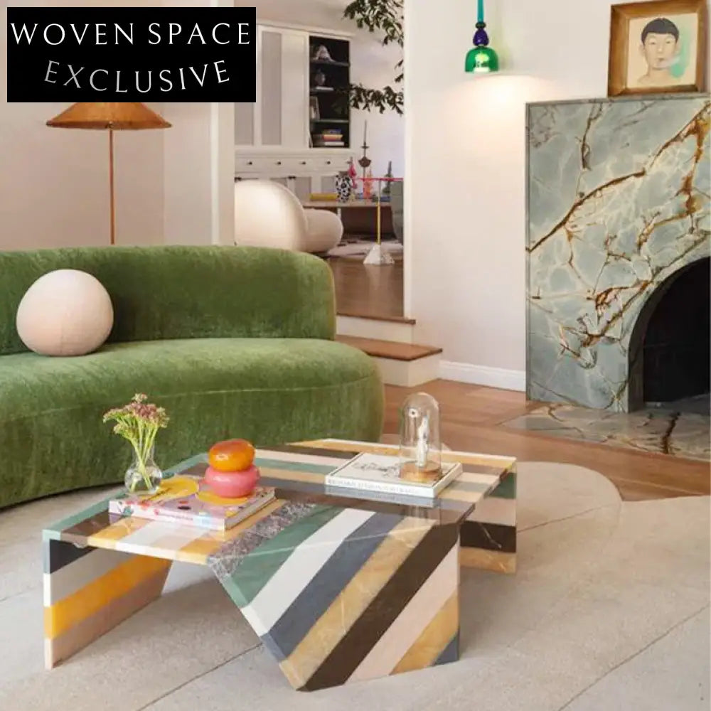 Luxury Italian Irregular Jazz White Marble Coffee Table Modern Living Room Centerpiece