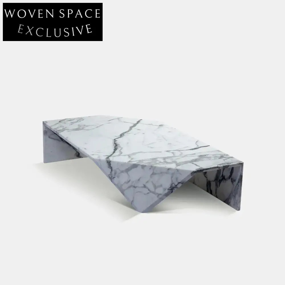 Luxury Italian Irregular Jazz White Marble Coffee Table Modern Living Room Centerpiece