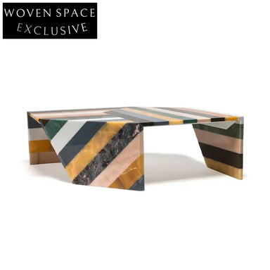 Luxury Italian Irregular Jazz White Marble Coffee Table Modern Living Room Centerpiece