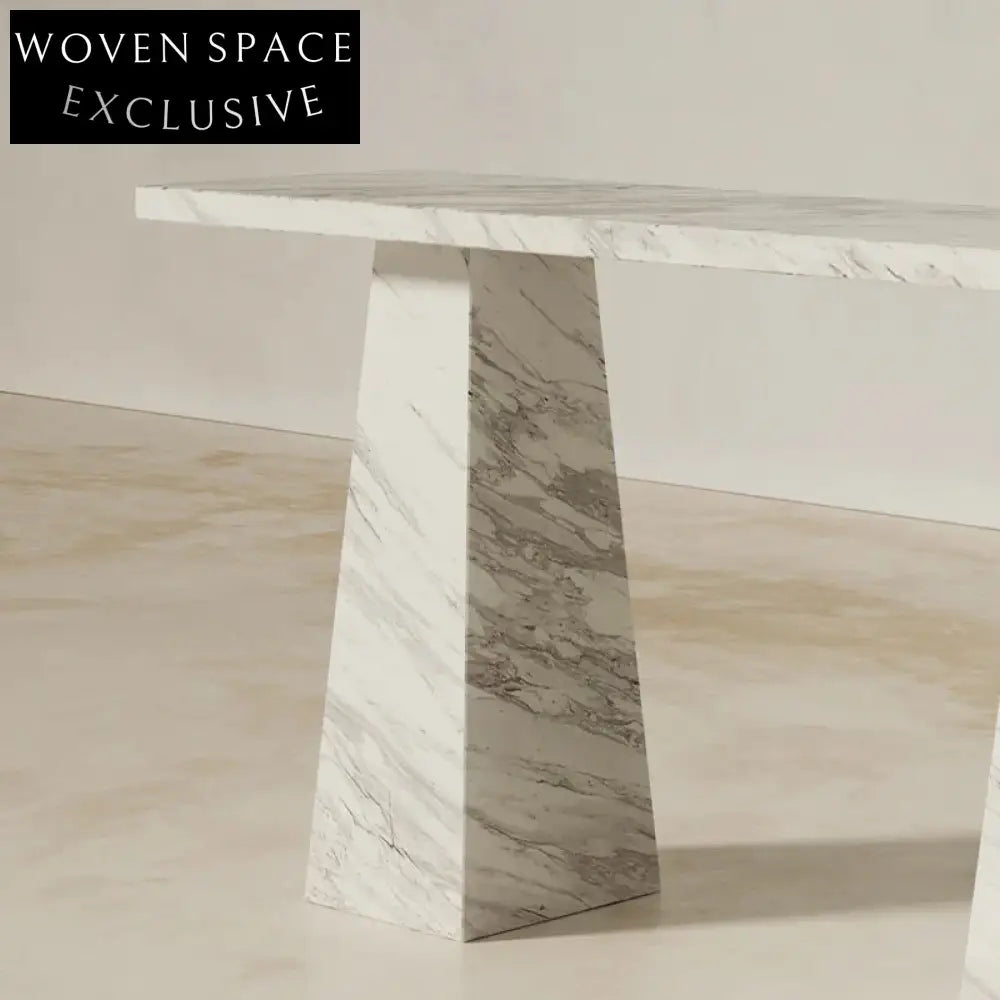 Luxury Italian Jazz White Marble Console Table for Modern Home Decor