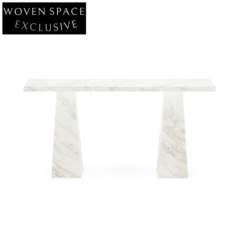 Luxury Italian Jazz White Marble Console Table for Modern Home Decor