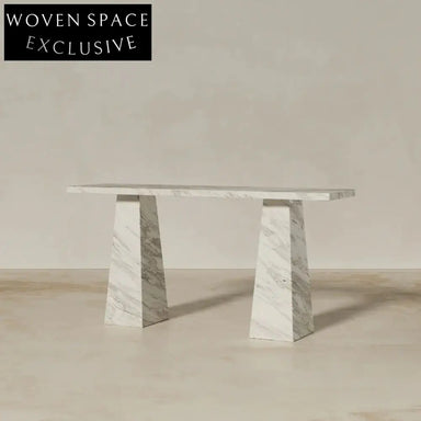 Luxury Italian Jazz White Marble Console Table for Modern Home Decor