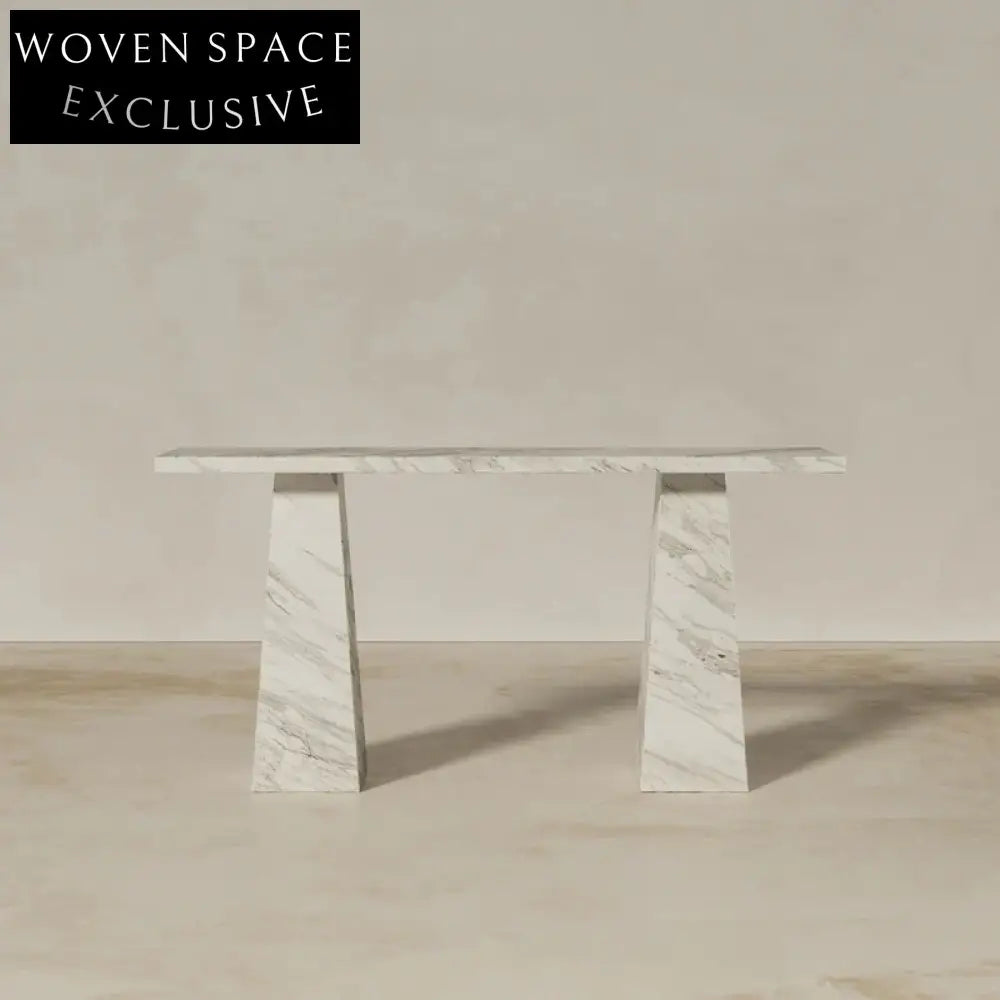 Luxury Italian Jazz White Marble Console Table for Modern Home Decor