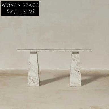 Luxury Italian Jazz White Marble Console Table for Modern Home Decor