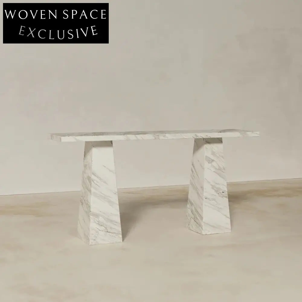 Luxury Italian Jazz White Marble Console Table for Modern Home Decor