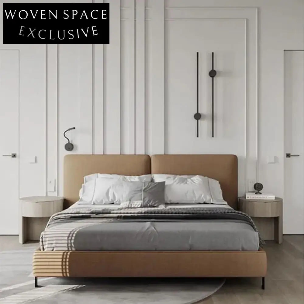 Luxury Italian King Size Modern Leather Double Bed Frame Designer Furniture