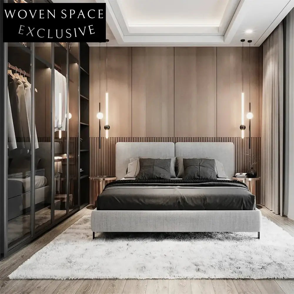 Luxury Italian King Size Modern Leather Double Bed Frame Designer Furniture